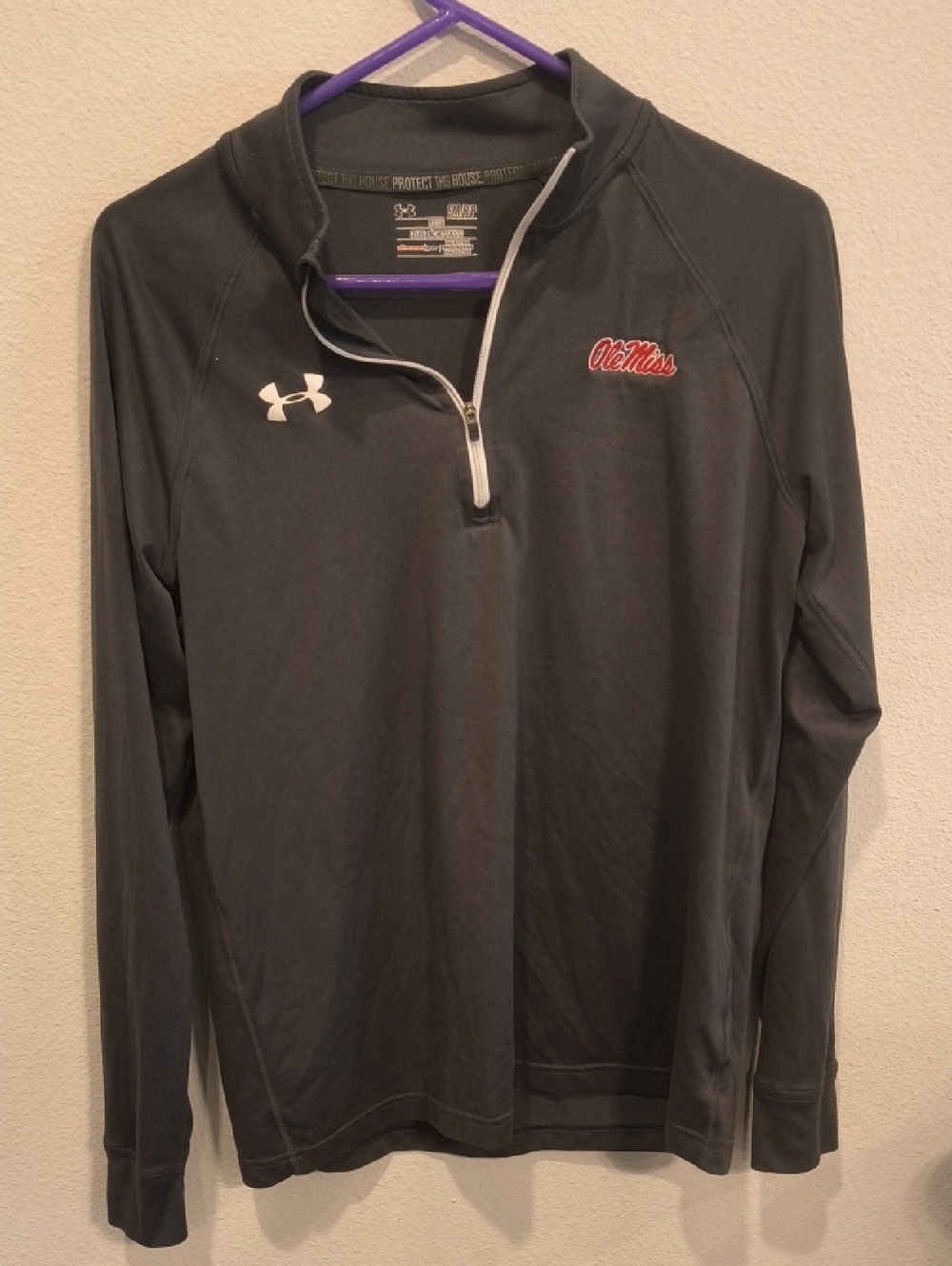 Under Armour Men's Gray Ole Miss 1/4 Zip Lightweight Jacket